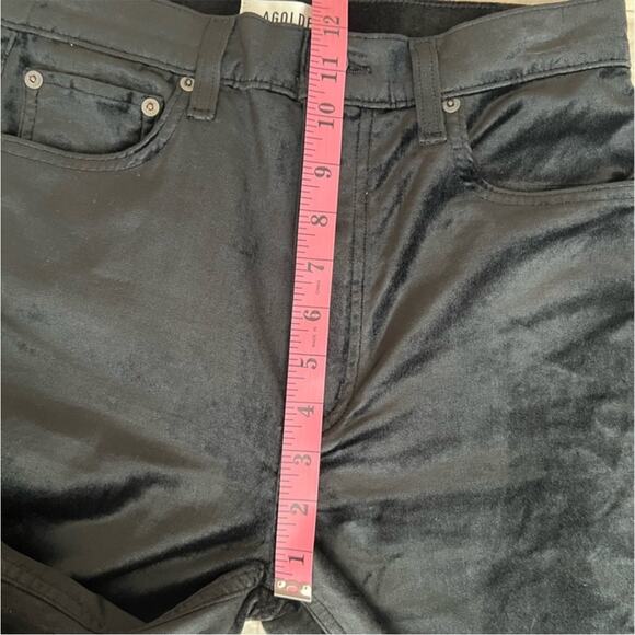 NWT RARE Agolde Black Velvet High Rise Stovepipe Straight Leg Pants Witchy- 27 - Picture 10 of 11